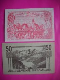 HOPCT BANCNOTA NOTGELD NR 57 - GOSAU SI PUCKING - SET 2 BUC -50 SI 50 HELLER 1920 -AUSTRIA-UNC