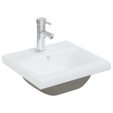vidaXL Chiuvetă &icirc;ncorporată cu robinet, alb, 42x39x18 cm, ceramică