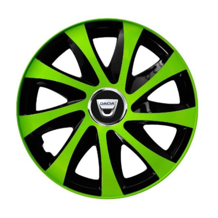 Set 4 capace roti Extra drift green R13 pentru gama auto Dacia