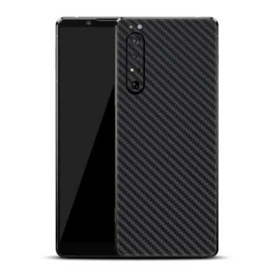 Set Folii Skin Acoperire 360 Compatibile cu Sony Xperia 1 II - ApcGsm Wraps Carbon Black foto