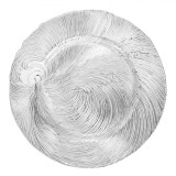 Platou Decorativ Crăciun, Rotund, Sticlă, Reliefat, Argintiu, 33x2 cm, Oem