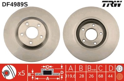 TRW DF4989S Disc frana foto