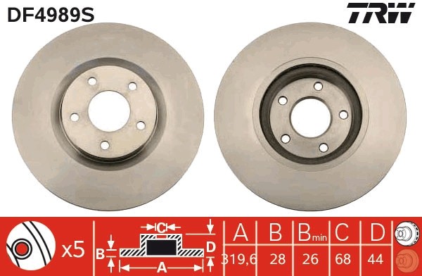 TRW DF4989S Disc frana