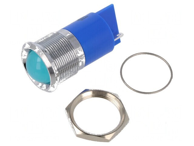 Lampă de control LED albastră &Oslash;22mm IP67 Q22