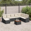 VidaXL Set de canapele pentru grădină cu pernă 9 pcs Negru Rattan poli 3347866