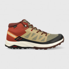 Salomon pantofi Outrise Mid GTX barbati, culoarea maro