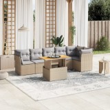 Gossi set canapele de gradina, 7 piese, cu perne, bej, poliratan