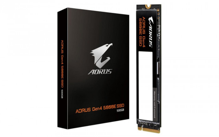 Gigabyte SSD Aorus Gen4 500GB, M.2, 3D TLC NAND Flash, Viteza citire: 5,000