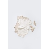Set 2 body-uri bebe unisex -100% bumbac organic - Ecru cu buline, BabyCosy (Marime: 6-9 luni)