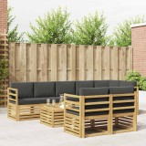 vidaXL Set de canapele de exterior 8 pcs Alb și antracit 3392057