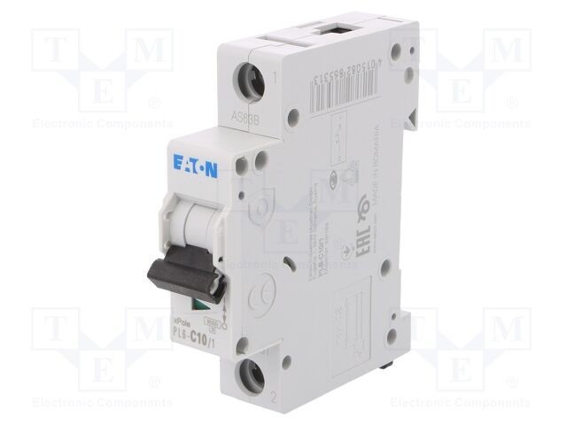 &Icirc;ntrerupător de supracurent EATON 10A 230/400V 1 pol 6kA pentru șină DIN