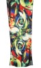 Esarfa tip sal doua fete pictata multicolor, Dacali, matase, verde 02, Marime universala