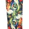 Esarfa tip sal doua fete pictata multicolor, Dacali, matase, verde 02