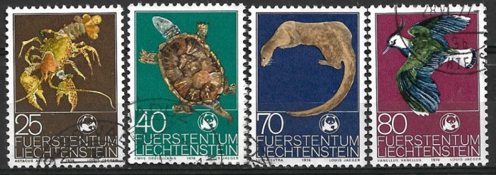 B0803 - Lichtenstein 1976 - WWF 4v. stampilat,serie completa