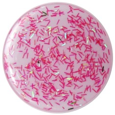 Suport stand, rotativ, plastic alb cu glitter rosu, pentru telefoane