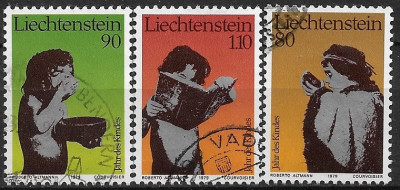 B1159 - Lichtenstein 1979 - Anul copilului 3v.stampilat,serie completa foto