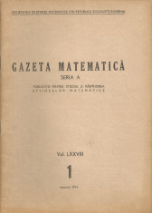 Romania, Gazeta Matematica, seria A, nr. 1/1973 foto