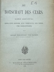 carte veche Die Botschaf des Czars Adolf von Sacken 1899