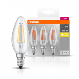 Cumpara ieftin 3 Becuri LED Osram Base Classic B, E14, 4W (40W), 470 lm, lumina calda (2700K),