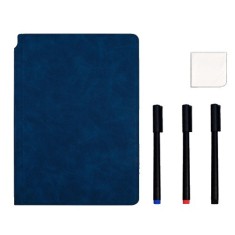 Set Agenda A5 Reutilizabila cu Pagini Tip Tabla, Agenda Pagini Albe cu Stergere Uscata, 3 Markere, 1 Burete si 1 Laveta de sters, Portabila, 24 x 16.5 foto