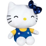 Jucarie din plus Hello Kitty cu salopeta albastra, Editie aniversara, 22 cm, Play By Play