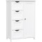Dulap baie, Artool, MDF, 2 rafturi, 4 sertare, 1 usa, alb, 55x30x82 cm