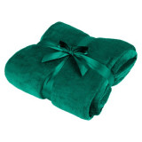 Patura Fleece Polar, Material Moale si Pufos Cocolino, Dimensiune 200x220 cm pentru 2 Persoane, Culoare Verde, Teesa