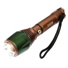 Lanterna metalica 3W CREE LED, acumulator LiIon 18650 (6800 mAh), incarcator de camera + auto foto