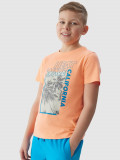 Tricou cu imprimeu pentru băieți - portocaliu, 4F Sportswear