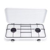 Aragaz portabil cu 2 ochiuri,alimentare butelie,alb + kit furtun 2m,ceas,coliere