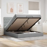 VidaXL Cadru pat otoman cu saltea țesătură gri deschis 180x200cm 3313258