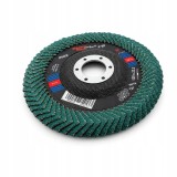 Disc lamelar cu lamele rotunjite peste margine pentru slefuirea sudurilor de colt si a zonelor greu accesibile, 125 mm, granulatie P80, inox, Germafle