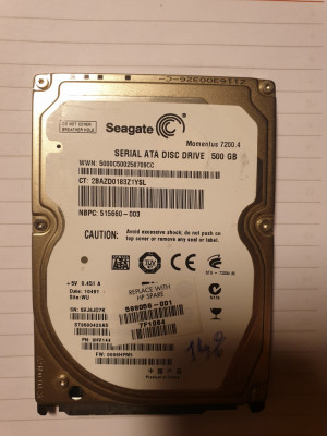 hard SATa pentru laptop de 500 gb - 14 % health - foto