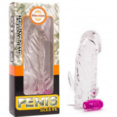 Extensie/Manson Penis Cu Vibratii Sleeve Stimulate Vibe, Transparent, 13 cm