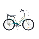 Bicicleta Pegas Strada, 26 inch, 1 viteza, furca fixa, cadru ote, spite, V-brake, Crem
