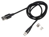 Cablu Magnetic USB 2.0 1m Negru Textil 3A