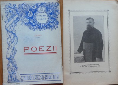 Zacheu ( Pr. Dumitru Andries ) , Poezii , 1943 , editia 1 postuma foto