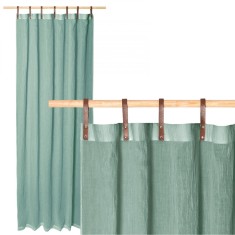 Draperie Donna cu bucle Jemidi, 135 x 245 cm, Verde, Poliester / Bumbac, 55194.07