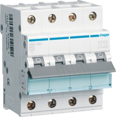 Siguranta automata 63A 4P 6ka B Hager MBN463 foto