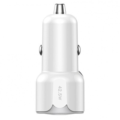 Incarcator Auto USB Totu Design DCCPD-07, 1 X USB - 1 X USB Tip-C, Quick Charge, 42.5W, Alb foto