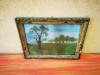 Vechi tablou taranesc pictura arta naiva Pinul singuratic, Arbori, Tempera, Altul