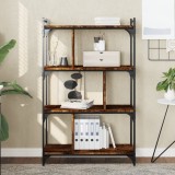 VidaXL Bibliotecă cu 4 niveluri, stejar fumuriu, 76x32x123 cm, lemn