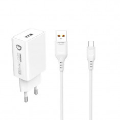 Incarcator Universal cu Incarcare rapida Cablu Micro USB 1 Metru 2.4A 12W Vdenmenv DC01V Alb