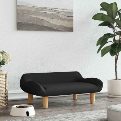 Pat de c&amp;acirc;ini, negru, 70x40x24 cm, material textil foto