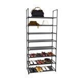 Suport Pantofi Negru LCT-03, Metalic, 8 Niveluri, 160x40x28cm, Organizator Incaltaminte