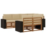 vidaXL Set canapea sectională cu pernă 7 pcs Natural și Bej 3384484
