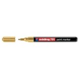 Marker permanent Edding 791, cu vopsea, corp plastic, varf rotund, 1-2 mm, auriu
