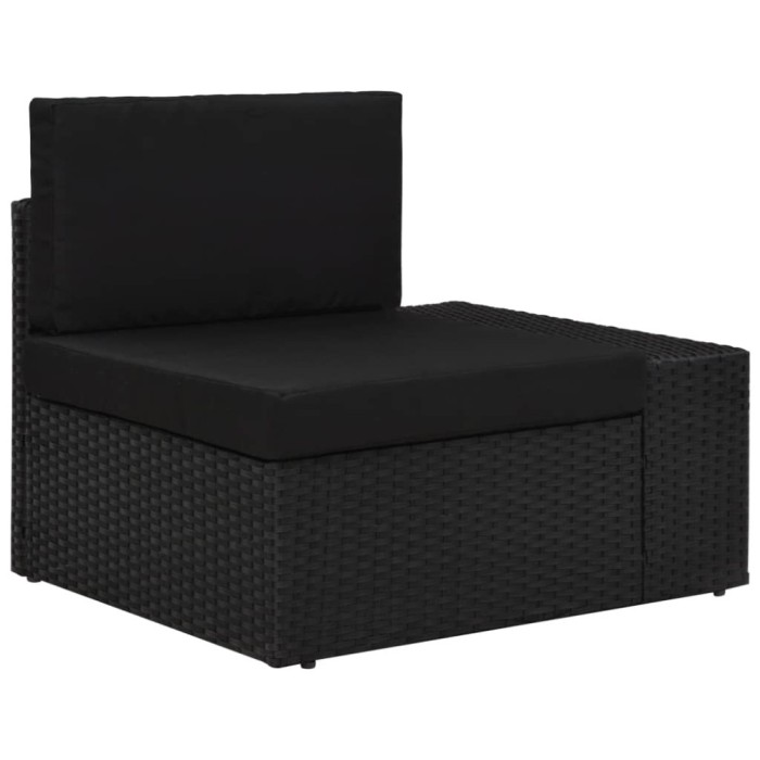Gossi canapea de colt modulara cu cotiera stanga, negru, poliratan