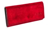 Cumpara ieftin Portofel dama din piele intoarsa, Handmade, lucrat si cusut manual, Eva, Handmade, Grena, Produs in Romania, Elyk Creation