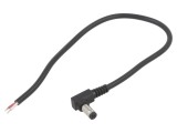 Cablu Alimentare 2x0,5mm2 DC 5,5/2,1 Negru 0,25m